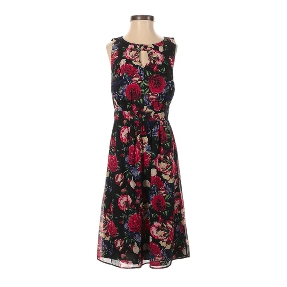 ModCloth Flaunts & Needs Floral Rose Print Chiffon Midi Dress Size 3X - Picture 1 of 10